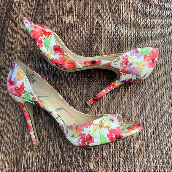Elle Floral peep toe high heels - Picture 2 of 6